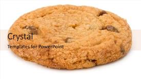  Presentation with sweet pastry - Slide deck enhanced with teatime - one chocolate chip cookie isolated background and a yellow colored foreground