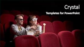  Presentation with red movie - Cool new slides with teatre - young cute couple sitting alone backdrop and a black colored foreground