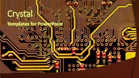  Presentation with circuit board - Presentation theme with tec - close up of circuit board background and a tawny brown colored foreground