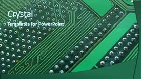  Presentation with engineering red circuit board - PPT theme having tec - close up of circuit board background and a  colored foreground