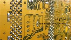  Presentation with circut board - Presentation theme having tec - close up of circuit board background and a  colored foreground