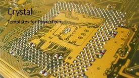  Presentation with electronics printed circuit board blue - Beautiful slides featuring tec - close up of circuit board backdrop and a  colored foreground