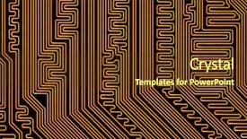  Presentation with engineering red circuit board - Presentation theme featuring tec - close up of circuit board background and a tawny brown colored foreground