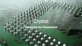  Presentation with electronics printed circuit board blue - Slide set having tec - close up of circuit board background and a gray colored foreground