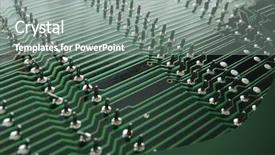  Presentation with electronics printed circuit board blue - Amazing slide deck having tec - close up of circuit board backdrop and a gray colored foreground