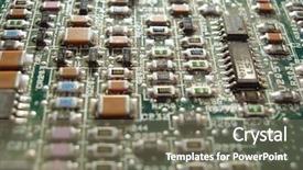  Presentation with circuit board - Colorful presentation theme enhanced with tec - close-up of circuit board backdrop and a gray colored foreground