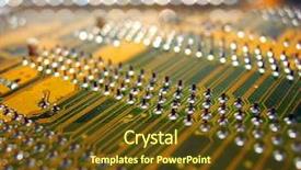  Presentation with electronics printed circuit board blue - PPT theme enhanced with tec - close-up of circuit board background and a tawny brown colored foreground