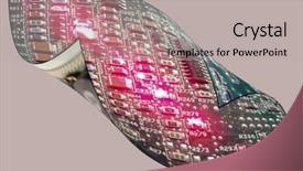  Presentation with circuit - Cool new PPT theme with tec - close-up of circuit board backdrop and a  colored foreground