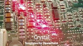  Presentation with electronics printed circuit board blue - Slide deck with tec - close-up of circuit board background and a  colored foreground