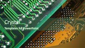  Presentation with electronics printed circuit board blue - Presentation with tec - close up of circuit boards background and a ocean colored foreground