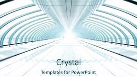  Presentation with up of a blue marble - Presentation with tech abstract - blue transparent hallway background and a sky blue colored foreground