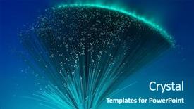  Presentation with fiber optic - Presentation theme with tech abstract - internet technology fiber optic background background and a ocean colored foreground