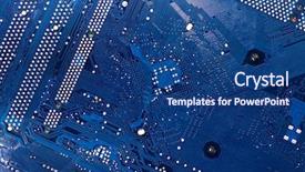 Presentation with blue tech - Slides enhanced with tech background - close up of computer circuit background and a ocean colored foreground