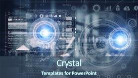  Presentation with interface - Presentation consisting of tech background - futuristic user interface mixed media background and a ocean colored foreground