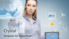  Presentation with blue green future tech business - Slide deck consisting of tech graphs - business future technology development background and a light blue colored foreground