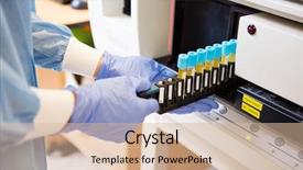  Presentation with blood coagulation - PPT theme consisting of tech loading specimen for coagulation background and a soft green colored foreground