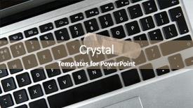  Presentation with honey bee closeup view - PPT theme consisting of tech repairing medical equipment - closeup view of laptop keyboard background and a coral colored foreground