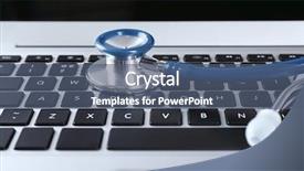  Presentation with honey bee closeup view - Amazing presentation theme having tech repairing medical equipment - closeup view of stethoscope backdrop and a ocean colored foreground