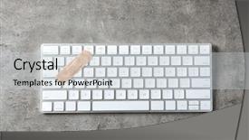  Presentation with grey computer email - Cool new presentation design with tech repairing medical equipment - computer keyboard with adhesive bandage backdrop and a lemonade colored foreground