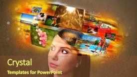  Presentation with colorful - PPT theme having tech stack - cute girl with colorful glowing background and a tawny brown colored foreground