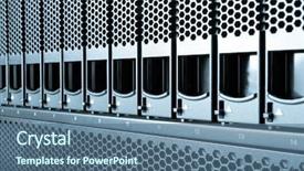  Presentation with tech stack - Theme with tech stack - detail of data center background and a ocean colored foreground