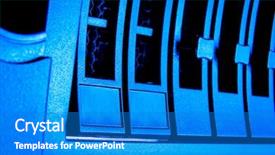  Presentation with data center - Theme having tech stack - detail of data center background and a teal colored foreground