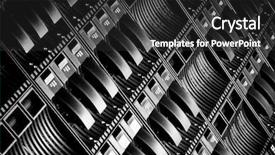  Presentation with tech stack - Slide set having tech stack - detail of data center background and a dark gray colored foreground