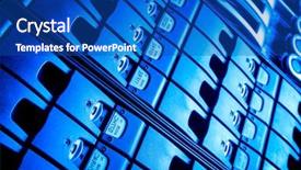  Presentation with data center - Slides featuring tech stack - detail of data center background and a cobalt blue colored foreground