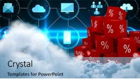  Presentation with generated image fractal geometry chaos - PPT theme consisting of tech stack - digitally generated image of storm background and a light blue colored foreground