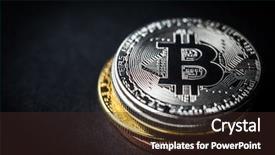  Presentation with dark grey - PPT layouts consisting of tech stack - pile of bitcoin coins background and a wine colored foreground