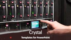  Presentation with tech support - PPT layouts enhanced with tech support - man controls the rack background and a tawny brown colored foreground