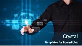  Presentation with modern tech - Beautiful theme featuring tech type of modern button backdrop and a ocean colored foreground