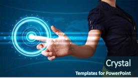  Presentation with modern tech - Presentation theme featuring tech type of modern button background and a ocean colored foreground