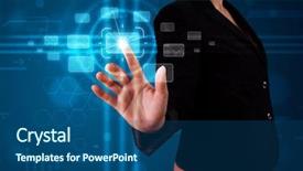  Presentation with modern tech - Colorful PPT theme enhanced with tech type of modern button backdrop and a  colored foreground