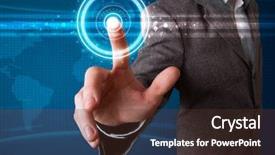  Presentation with high tech - Cool new PPT theme with tech type of modern button backdrop and a tawny brown colored foreground