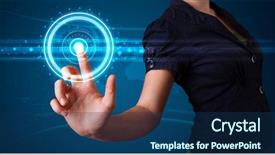  Presentation with high tech - Cool new theme with tech type of modern button backdrop and a ocean colored foreground