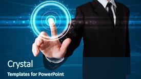  Presentation with high tech - Theme consisting of tech type of modern button background and a  colored foreground