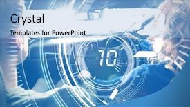  Presentation with blue tech - Cool new presentation with tech vehicle - composite image of interface dial backdrop and a light blue colored foreground