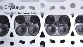  Presentation with motor engine - Cool new slides with tech vehicle - real used car motor engine backdrop and a light blue colored foreground