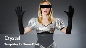  Presentation with tech - Beautiful slides featuring tech woman in futuristic concept backdrop and a  colored foreground