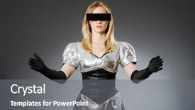  Presentation with tech - Presentation theme with tech woman in futuristic concept background and a  colored foreground