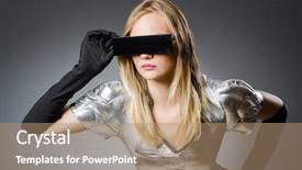  Presentation with tech - Colorful presentation theme enhanced with tech woman in futuristic concept backdrop and a  colored foreground