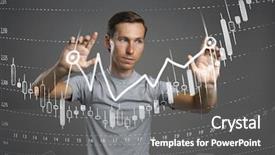  Presentation with data analytics - Slides with technical analysis - finance data concept man working background and a dark gray colored foreground