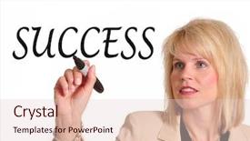  Presentation with executive - Presentation having technical challenge - female executive writing the word background and a lemonade colored foreground