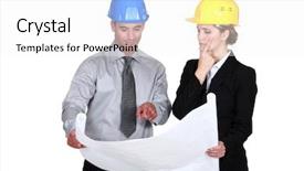  Presentation with challenge - Slides having technical challenge - two architects background and a  colored foreground