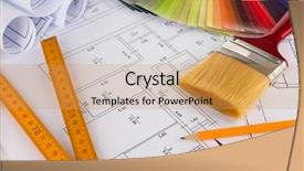  Presentation with technical - Slide deck having technical choice - repair project close up background and a yellow colored foreground