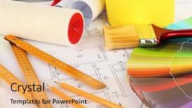  Presentation with project monitring - Amazing PPT theme having technical choice - repair project close up backdrop and a coral colored foreground