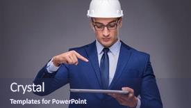  Presentation with technical - Beautiful theme featuring technical choice - young architect in industrial concept backdrop and a  colored foreground