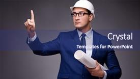  Presentation with technical - Colorful PPT theme enhanced with technical choice - young architect in industrial concept backdrop and a  colored foreground