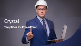  Presentation with technical - Beautiful presentation theme featuring technical choice - young architect in industrial concept backdrop and a  colored foreground